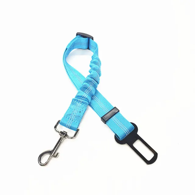 Pet Car Reflective Elastic Seat Belt Dog Car Buffer Dog Leash Sky Blue - Shop at LoveMi