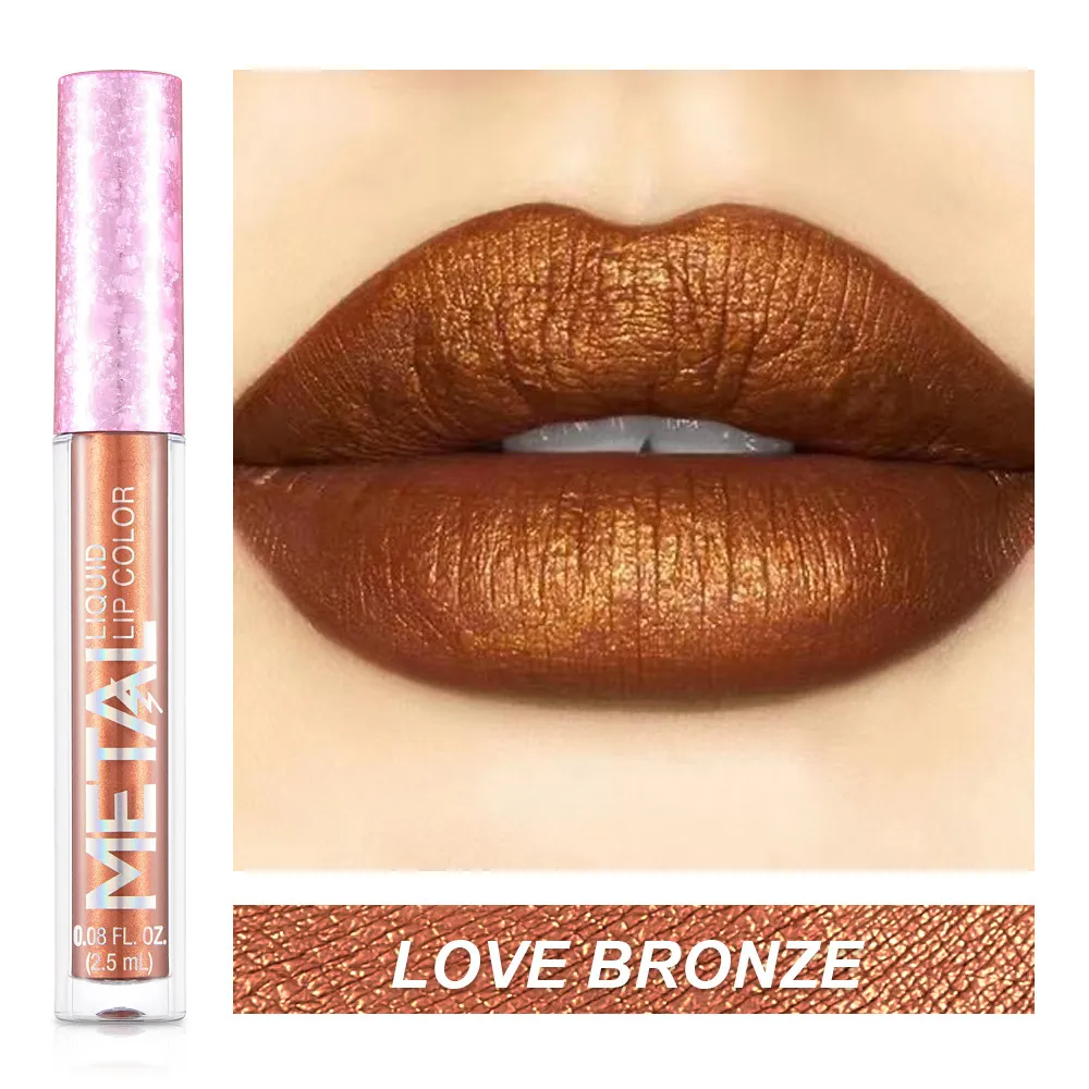 Metal Lip Gloss Waterproof Lipstick - Lovebronze