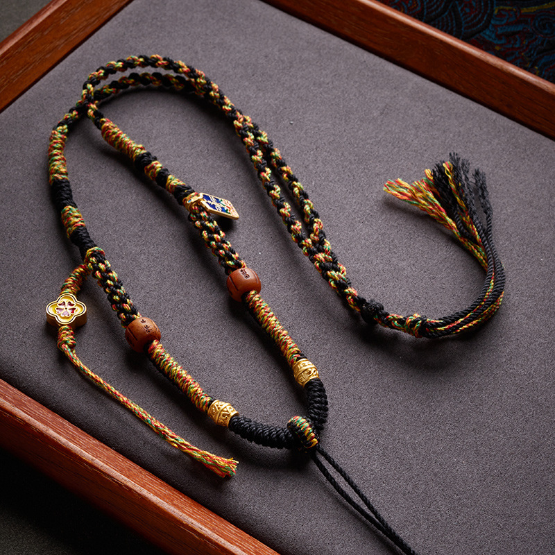 Rope Amulet Beeswax Jade Lanyard Sweater Chain