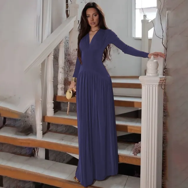 Women's Elegant Waist tight Draping Casual Niche Solid Color Pleated Blue - Shop at LoveMi