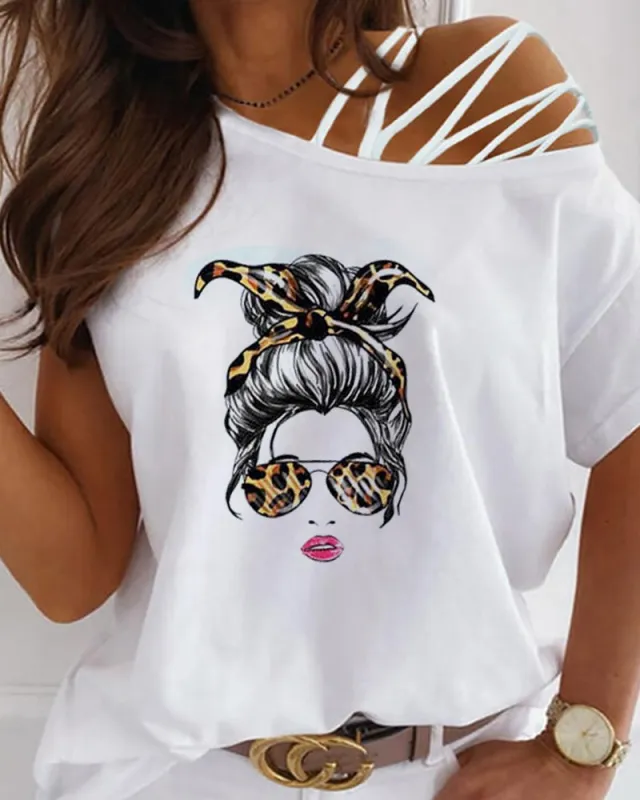 Off the shoulder Printed T shirt Girl - Shop at LoveMi