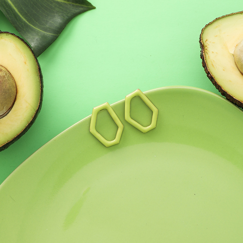 Online Influencer Pop Avocado Earrings Fresh Green Women's