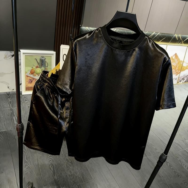 Mens Fashionable Loose-Fit Top And Shorts Two-Piece Set