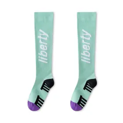 Compression Stockings Women's Fitness Running Skipping Rope - Cyan Letters - View 1