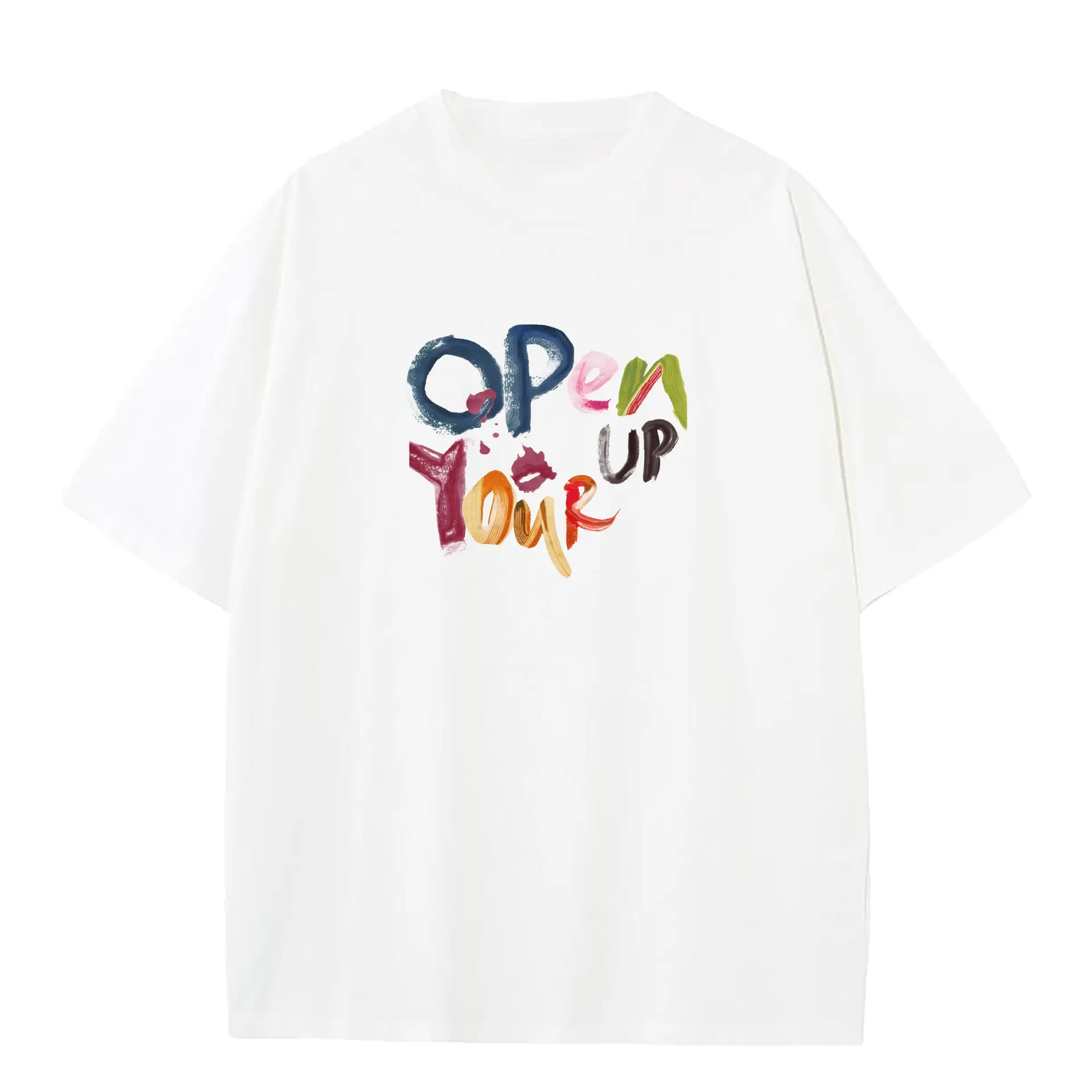 Spray Pure Cotton Retro Printed Casual Loose All-match T-shirt