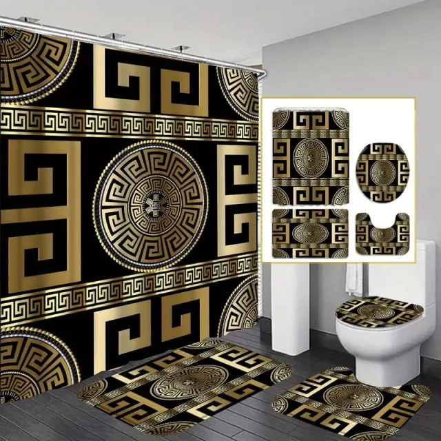 Bathroom Structured Curtain Toilet Floor Mat Al221016296 - Shop at LoveMi
