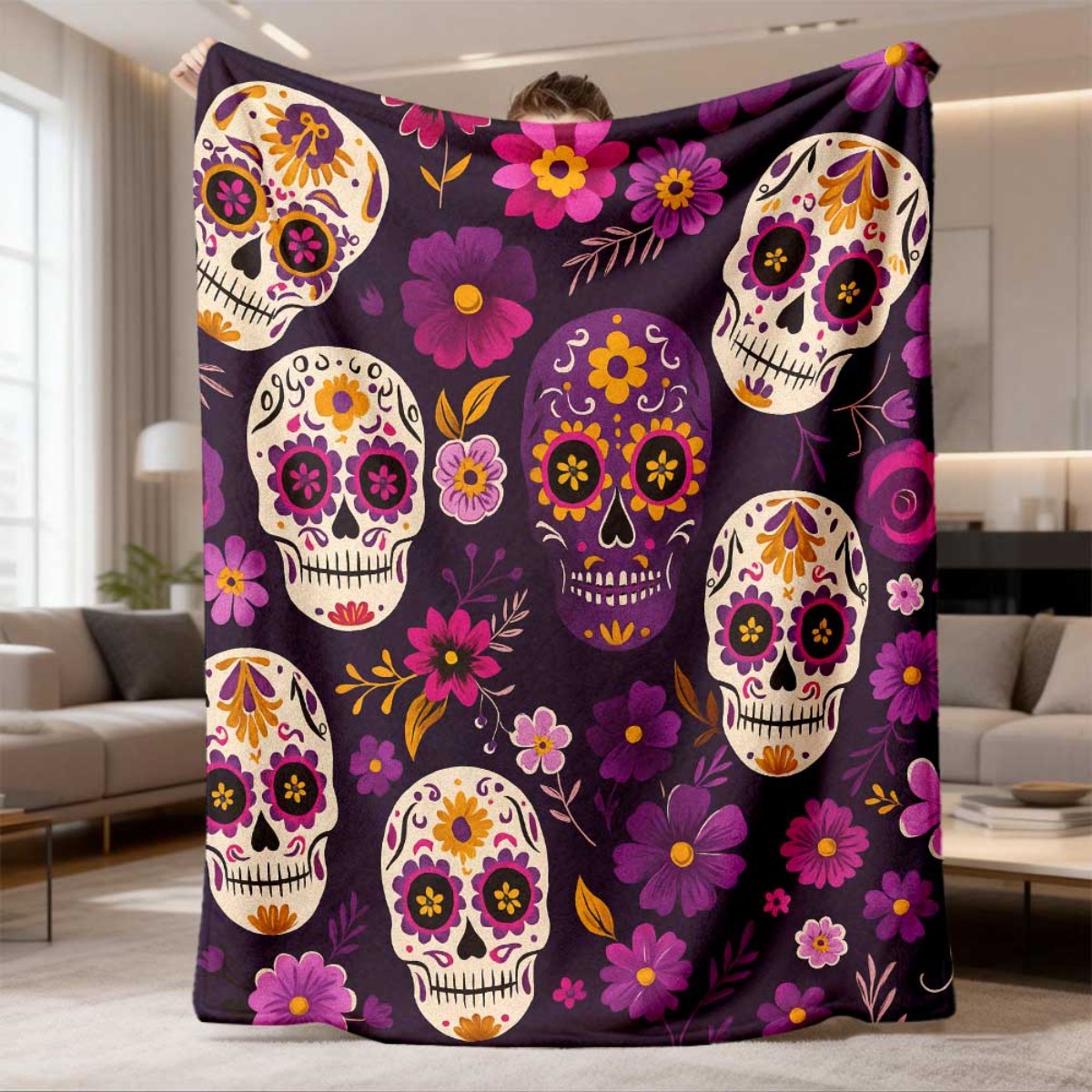 Halloween Cat Pumpkin Blanket