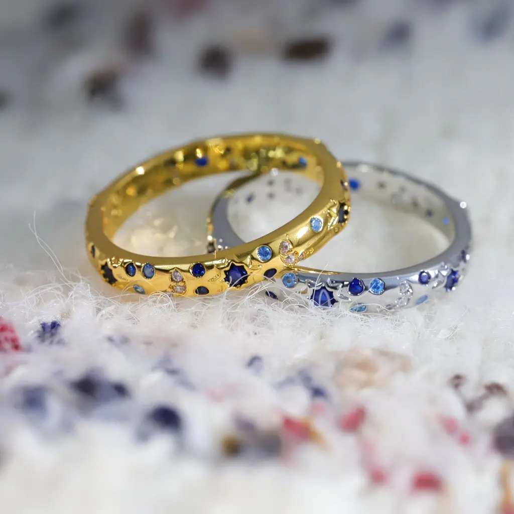 Gradient Starry Sky Style Zircon Ring