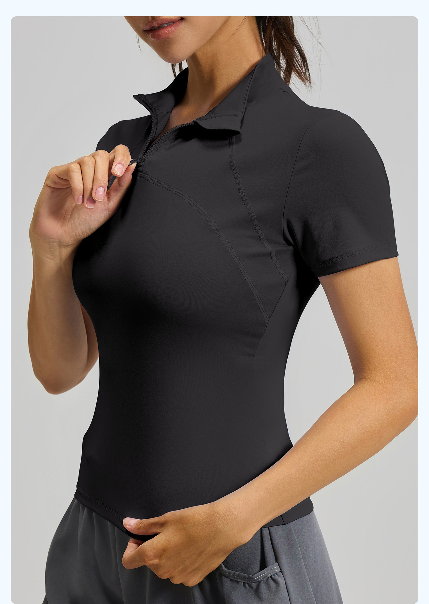 Women's Outdoor High-Elastic Half-Zip Yoga Top 11 Women's Outdoor High-Elastic Half-Zip Yoga Top
