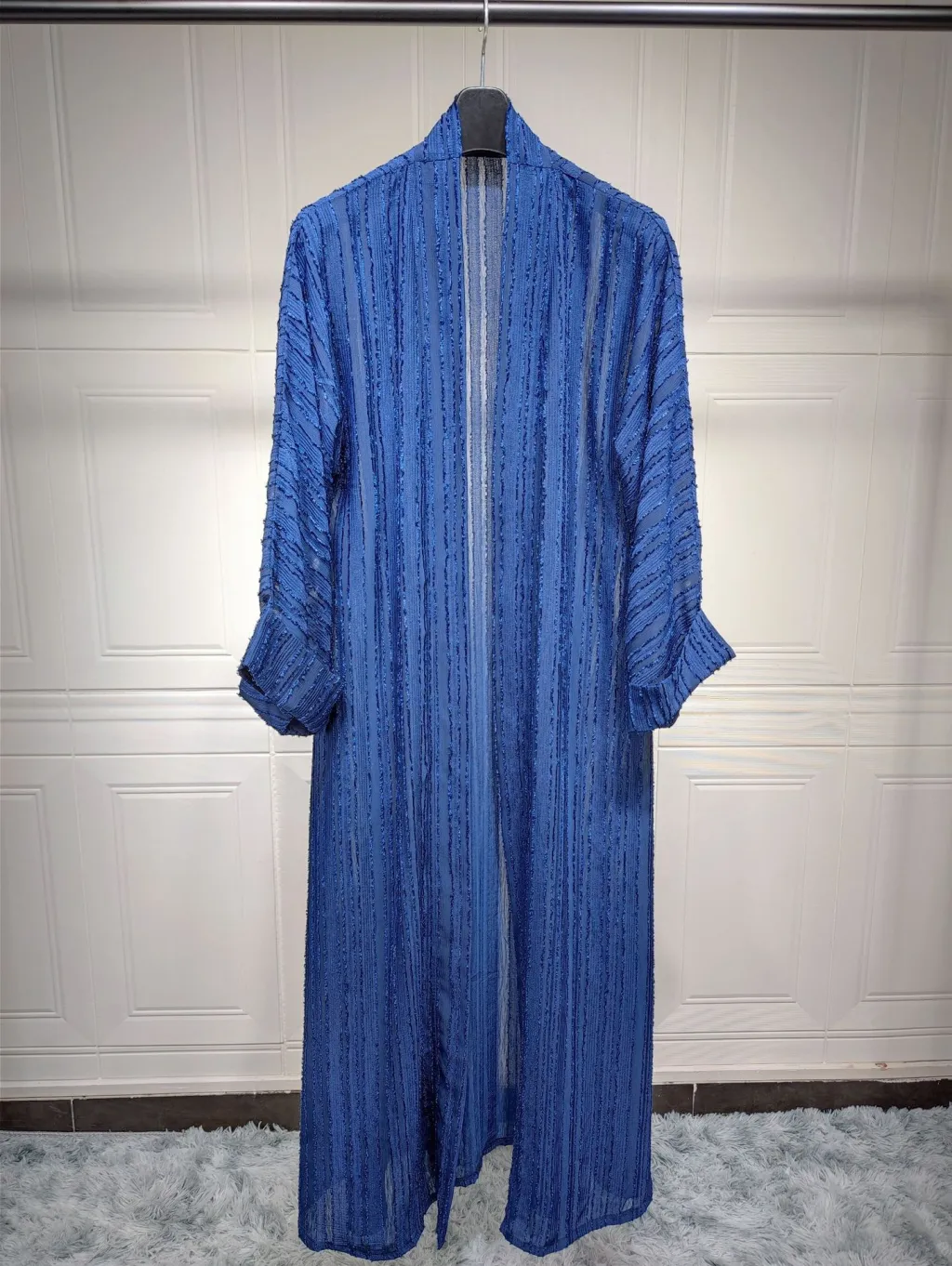 Women's Ethnic Style Retro Cardigan Top Fashionable Knitted Coat - Blue