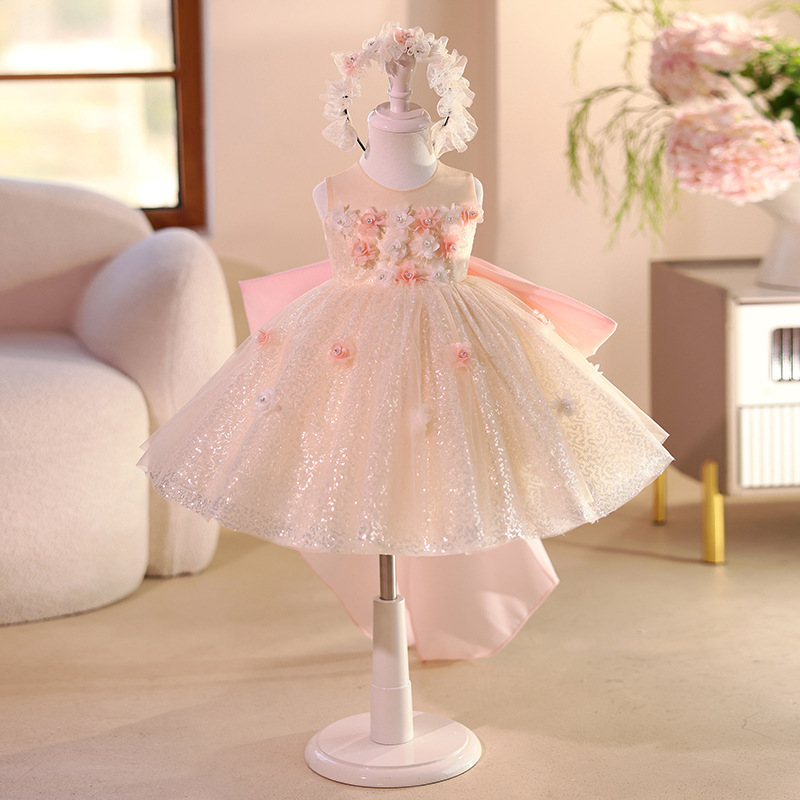 2 Birthday Full year Dress Baby Girl Champagne Pink - Shop at LoveMi