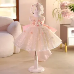 2 Birthday Full-year Dress Baby Girl - Champagne Pink - View 1
