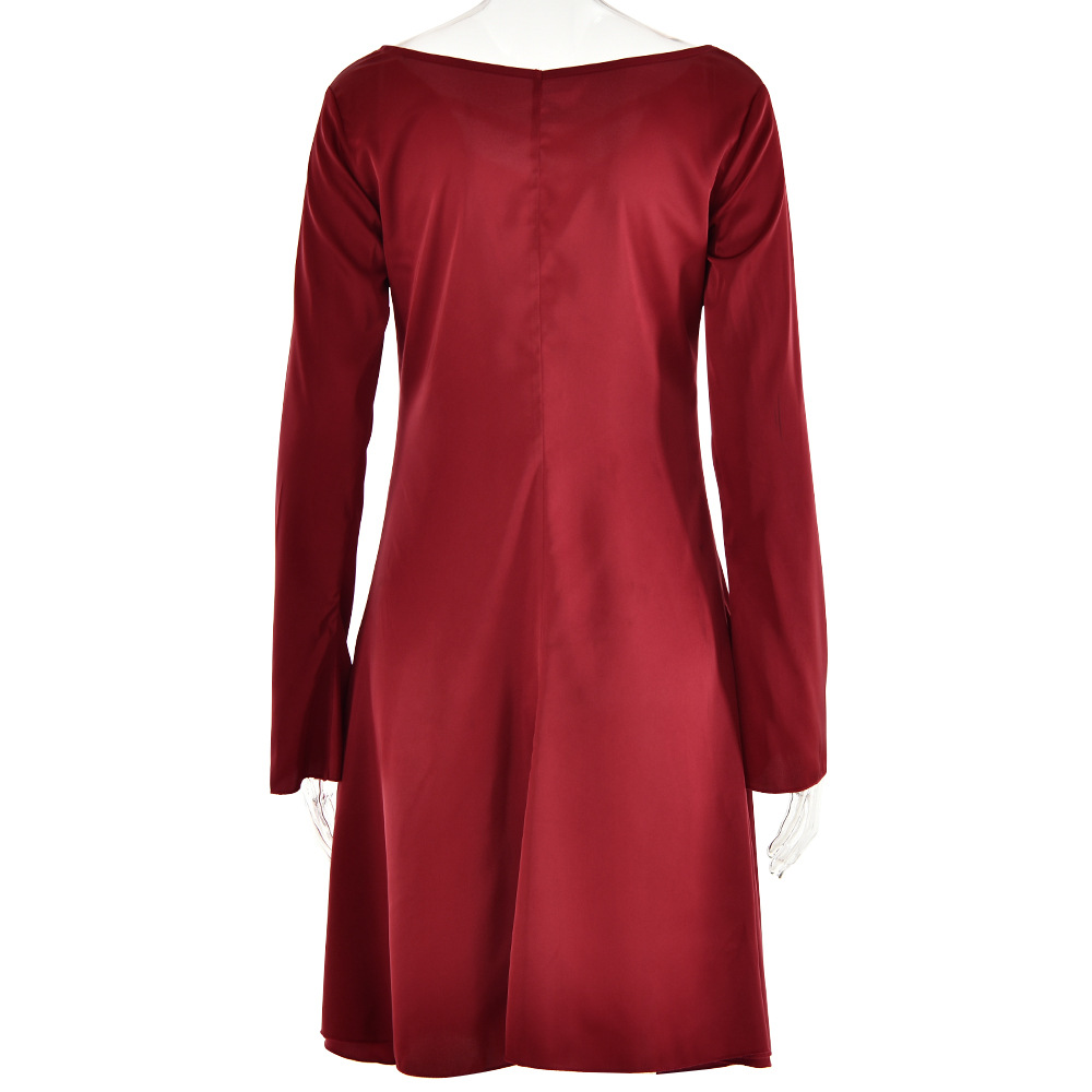 Title 17, Round Neck Tied Long Sleeves Dress