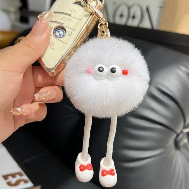 Plush Big Long Leg Small Briquette Key Ring White - Shop at LoveMi