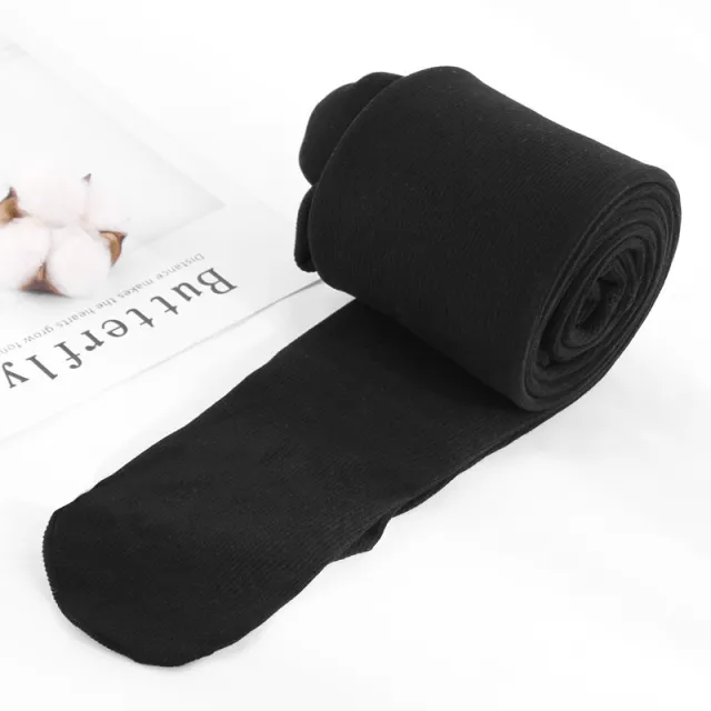 Autumn And Winter Fleece lined Thickened Screw Cotton Vertical Stripes Base One piece Trousers Black Even Socks - Shop at LoveMi