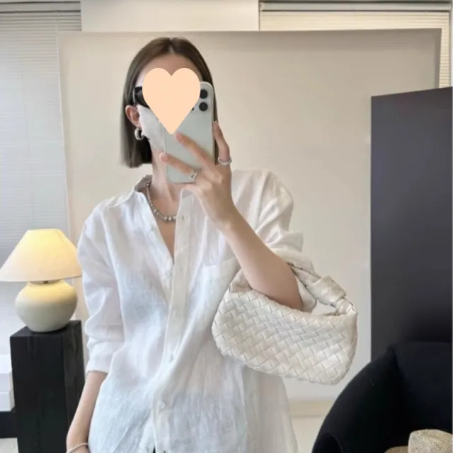 Long Linen Sleeves Thin Shirt Outer Sun Top White - Shop at LoveMi