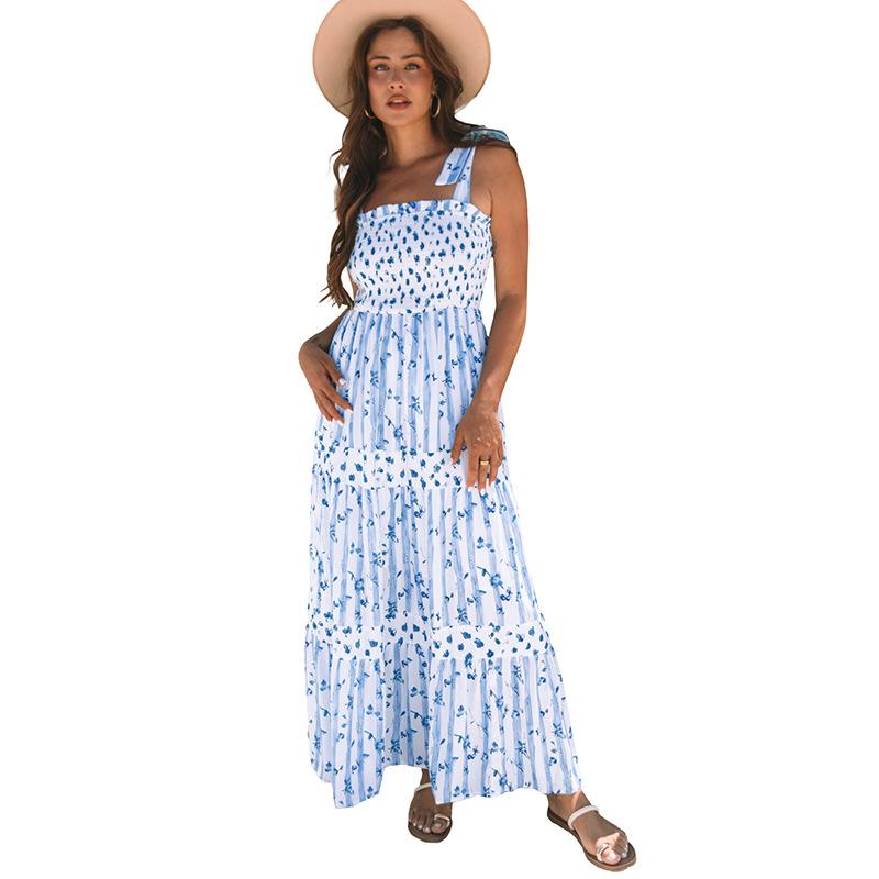 Flower Bundle Sling Dress Women Lc6124886 Blue - Shop at LoveMi