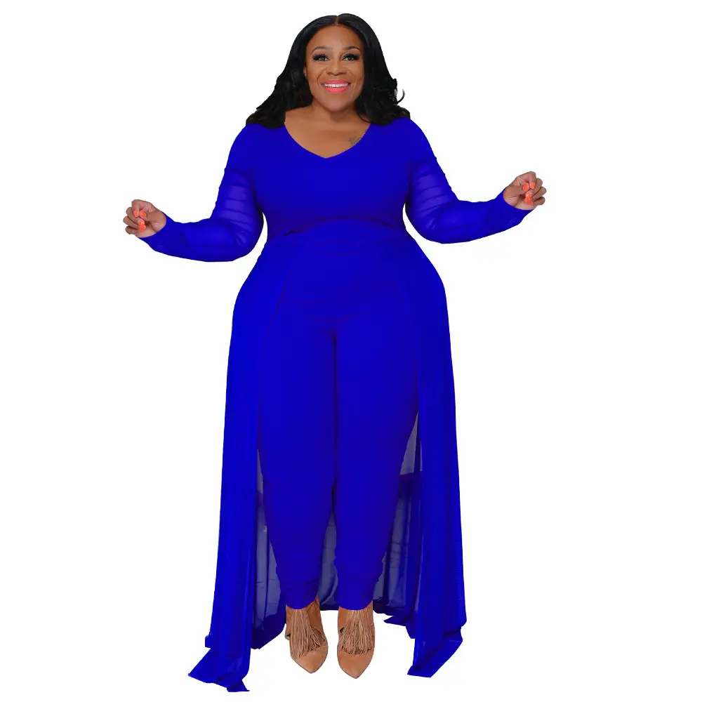 Women's Pocket Long Sleeve Stitching Stretch Jumpsuit