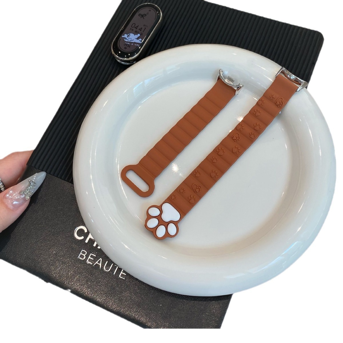Cat paw magnetic silicone watch strap