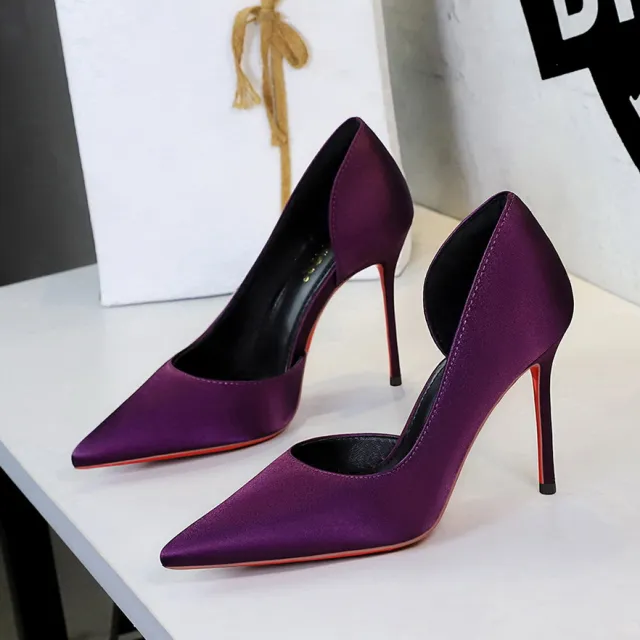 Pointed Toe Shallow Mouth Red Bottom High Heels Women Red - Shop at LoveMi