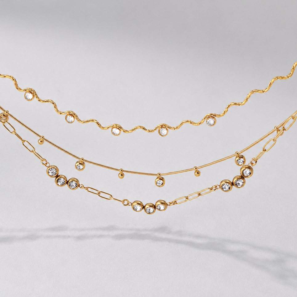 Minimalist Zircon Titanium Steel Necklaceluxuriously Understated And High-end