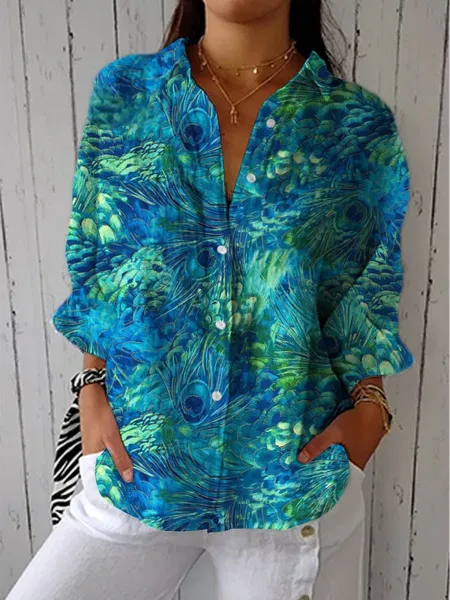 Women's Creative Fashion 3D Printing Lapel Casual Shirt 1224441 Sx2622 - Shop at LoveMi