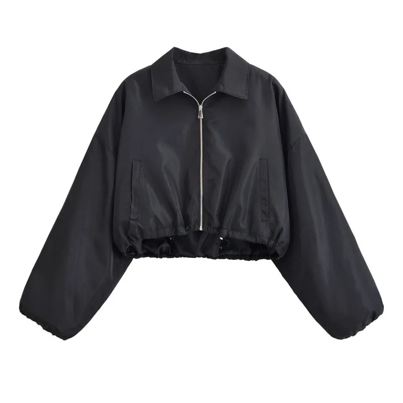 New Autumn Versatile Minimalist Short Jacket With A Turn-down Collar And Skirt - Top-M