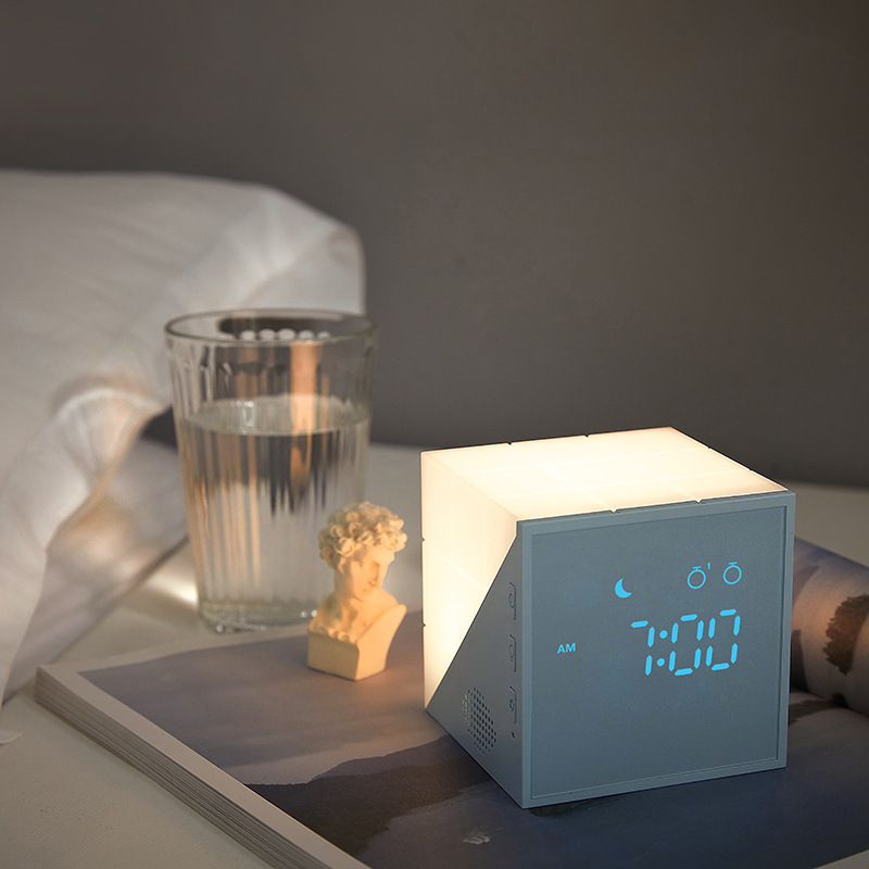 Creative Time Magic Cube Alarm Clock Silent Electronic Model - Image 1