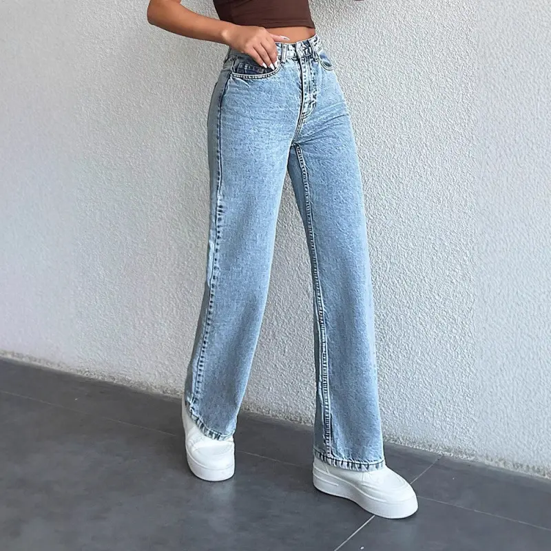 Womens Plus Size Loose Fit Straight Leg