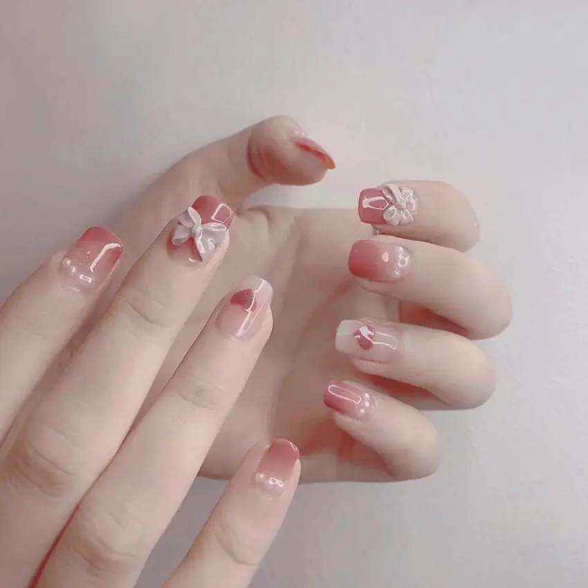 French Worn Removable Nails and Diamonds