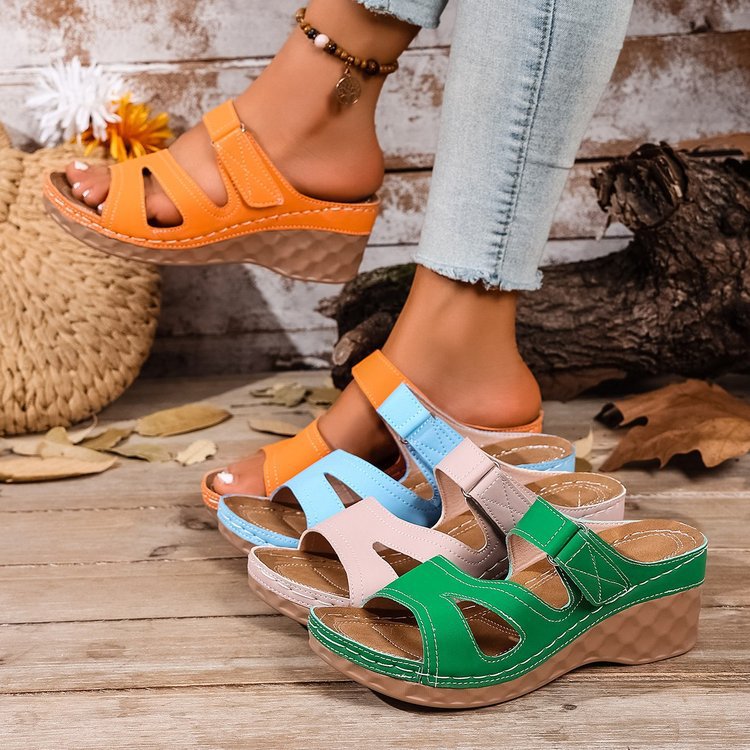 Women's Wedge Sandals With A Single Strap Lightweight And Height-increasing
