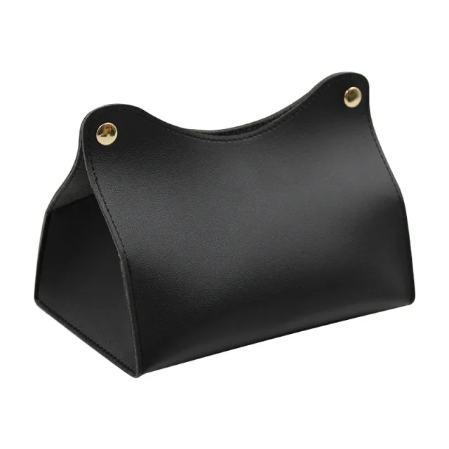 Household Living Room Light Luxury Tissue Bag Bedroom Leather Tissue Box Black - Shop at LoveMi