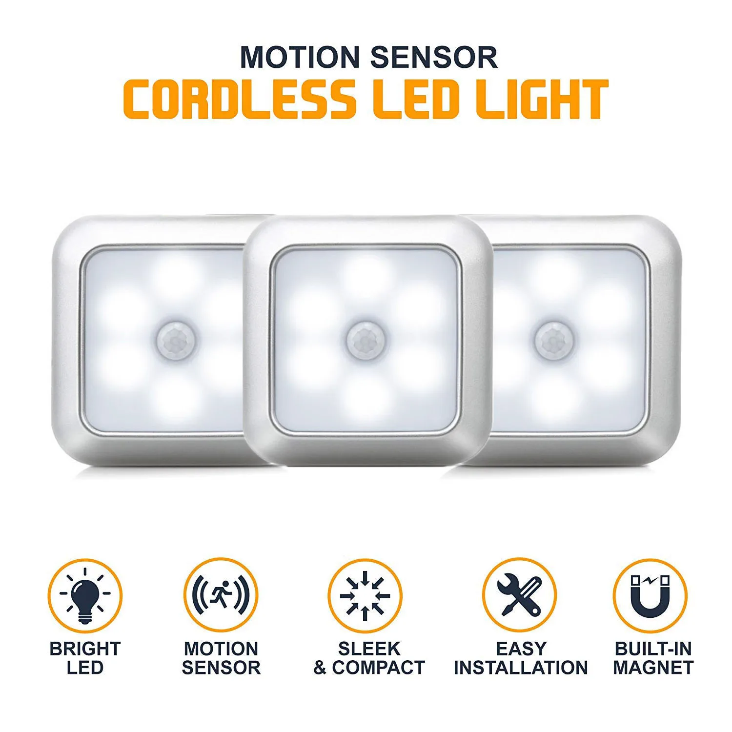 Title 3, New Arrivals Battery 6Led Square Motion Sensor...