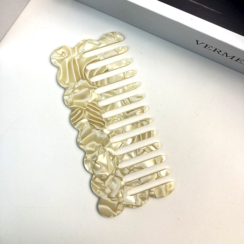 Acetate Board Geometric Simple Retro Cute And Graceful Wave Hairdressing Comb