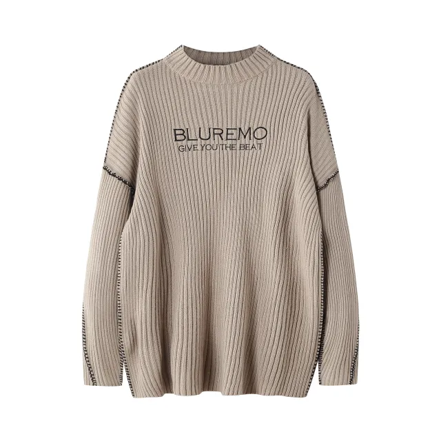 Trendy Contrast Color Rope Couple Sweater Apricot - Shop at LoveMi