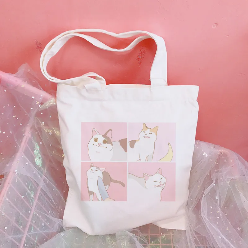 Single Shoulder Bag Cat Painting Handbag Female Cartoon Casual