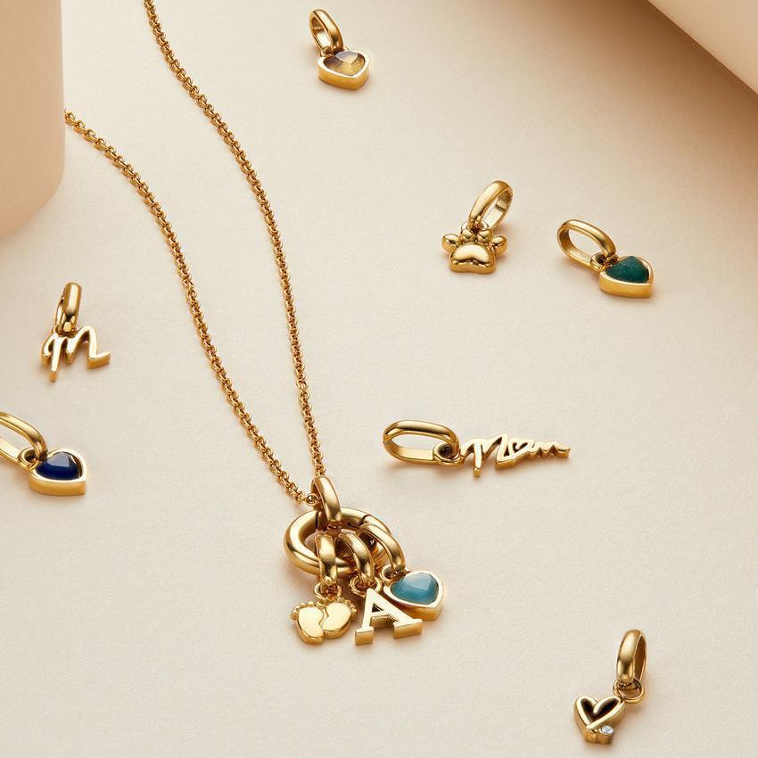 Titanium Steel Necklace Rectangular 12month Birthday Stone Pendant