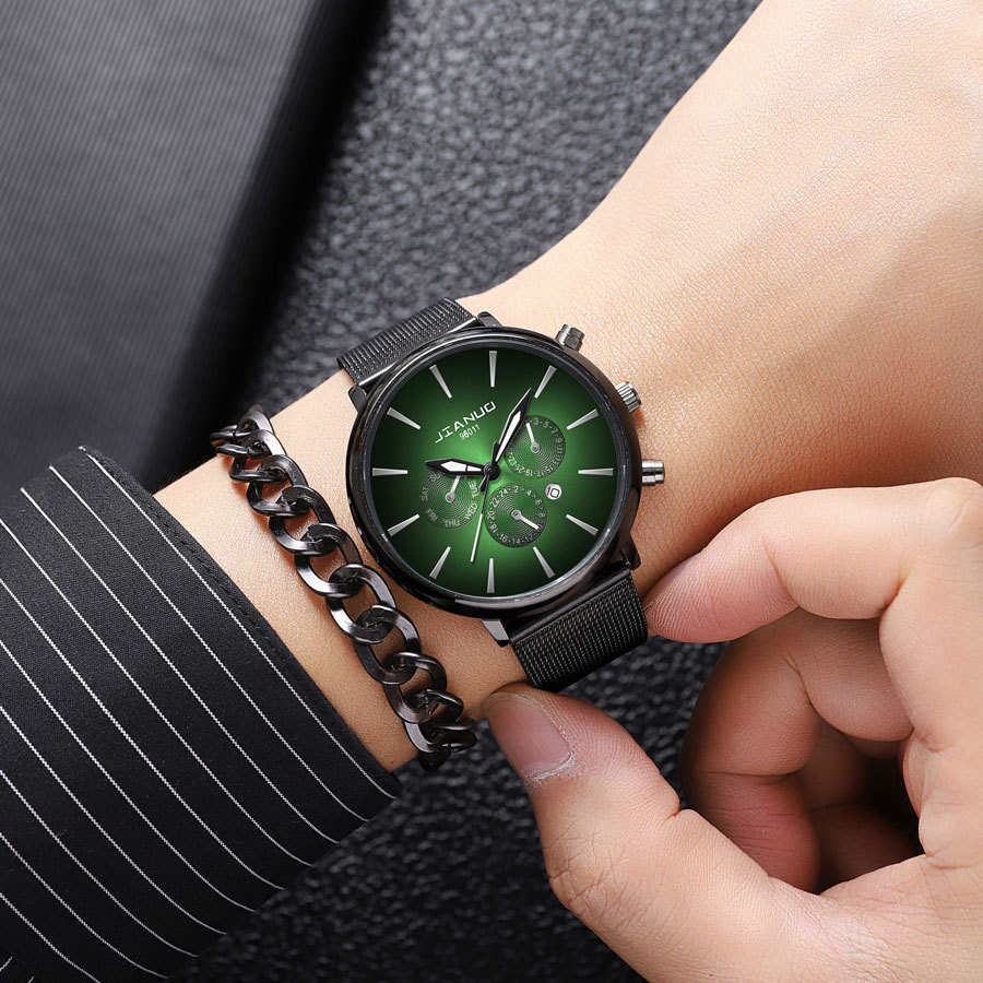 Mens Mesh-band Watch Fashionable Quartz Timepiece With Calendar Suitable For Business And Casual Occasions 4