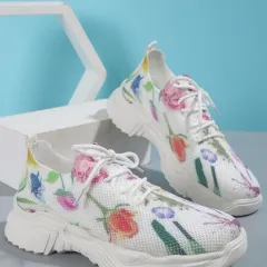 Casual Flower Sports Shoes Women Flat Bottom Plus Size - H16 Color-38 - View 1