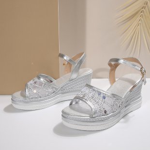 Peep-Toe Buckle Sandals
