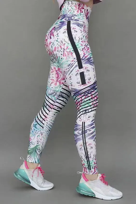 Slim fit Printed Trousers Yoga Pants Color S - Shop at LoveMi