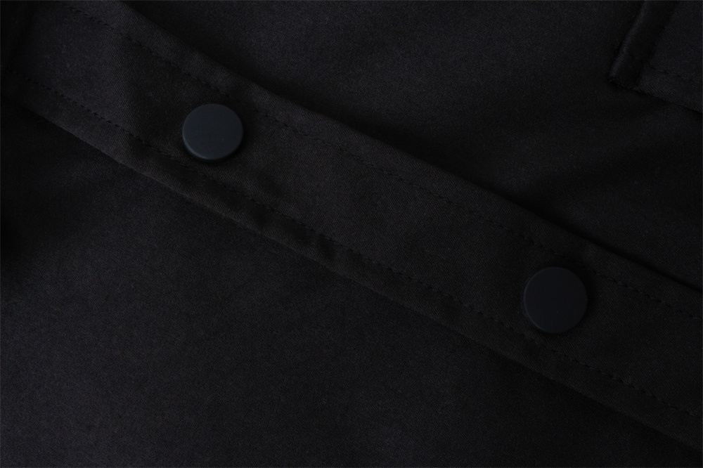 Dark Solid Color Personalized Necklace Pocket Long Sleeve Shirt Men's Loose Shirt