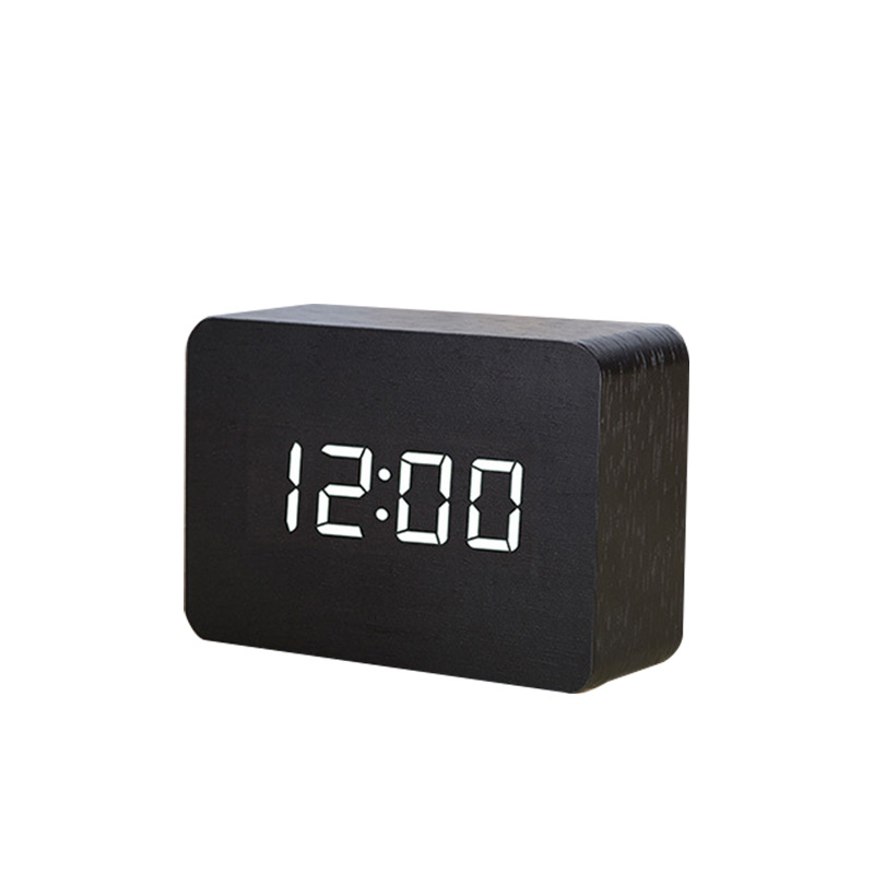 Sleek Mini LED Rectangular Wooden Digital Clock
