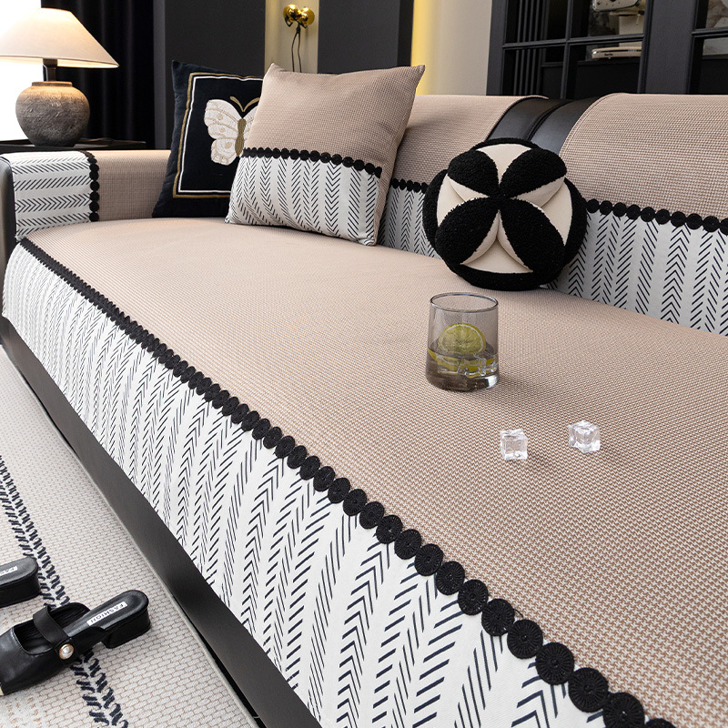 Four-season Universal Cream-colored Sofa Cushion Non-slip And Minimalist