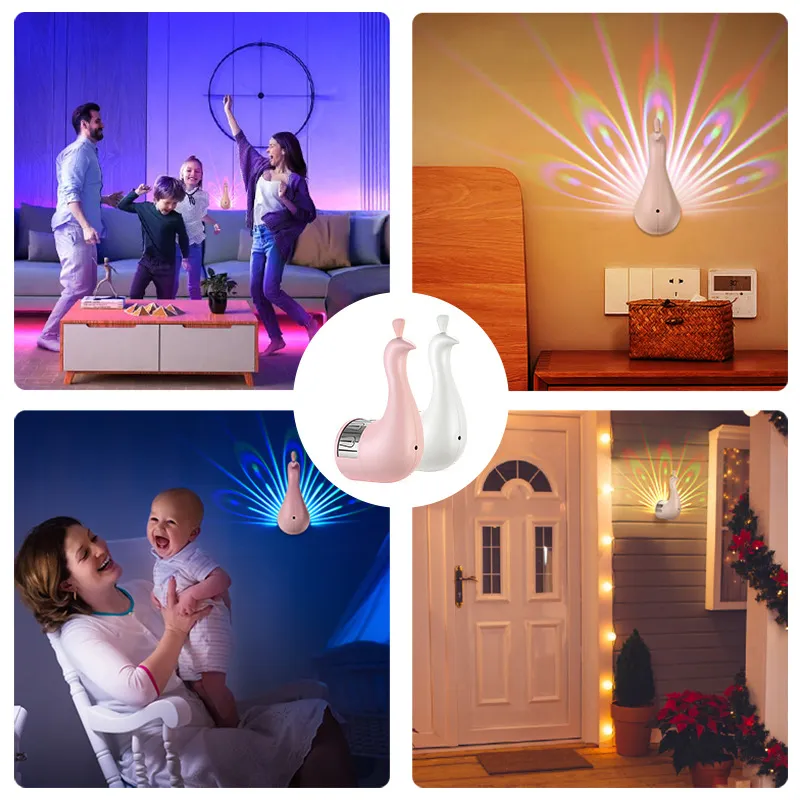 Peacocks Wall Lamp Colorful Ambient Lighting Modern Creative Atmosphere 3D Body Animal Lighting Lustre For Bedroom – image 4