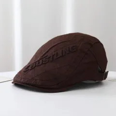 Retro Advance Hats Japanese Style Simple Retro Design Artist Hat Reverse Wear Duckbill Cap - Brown - View 1