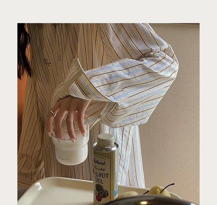 Yellow For Women Striped Long Sleeve Shirt