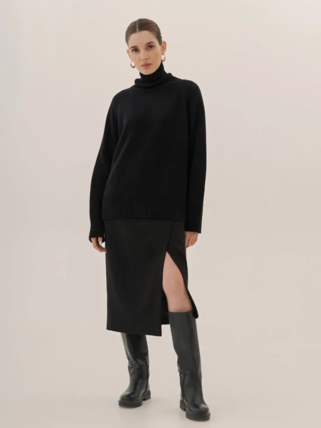 Women's Loose Casual And Comfortable Sweater Black - Shop at LoveMi
