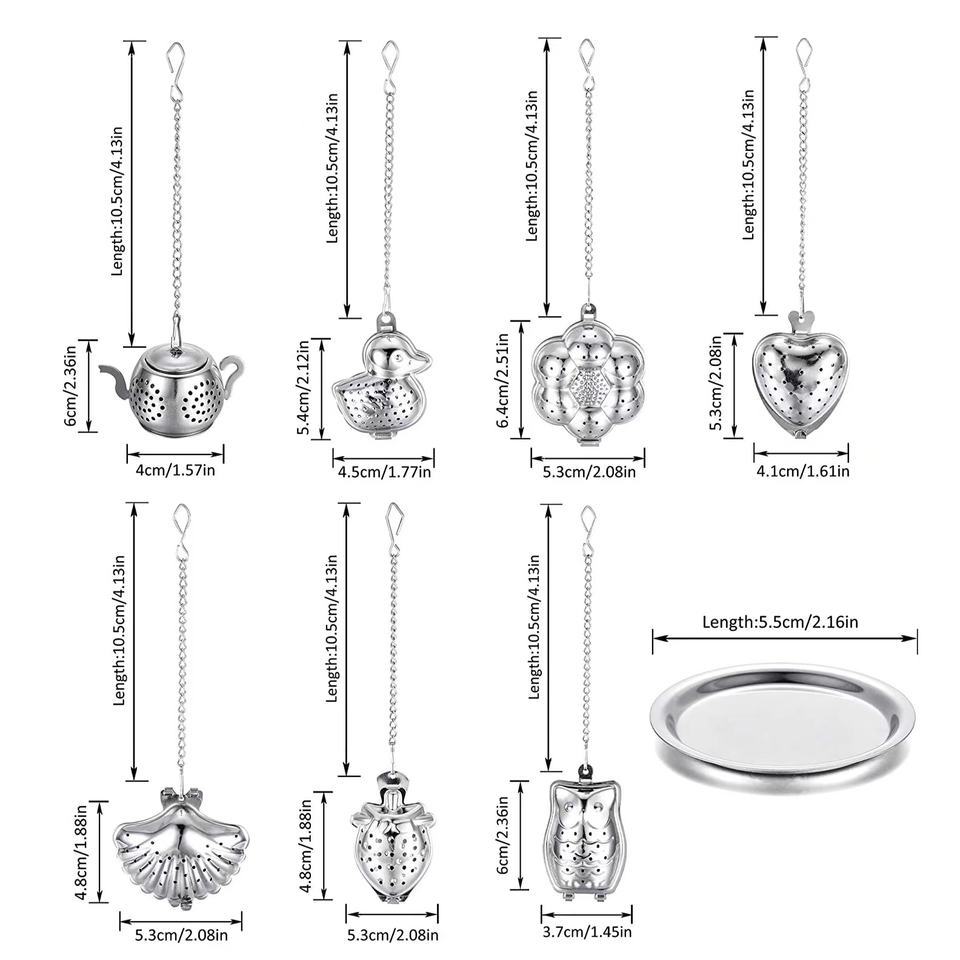 Stainless steel chain tea infuser tea-brewing tool (heart