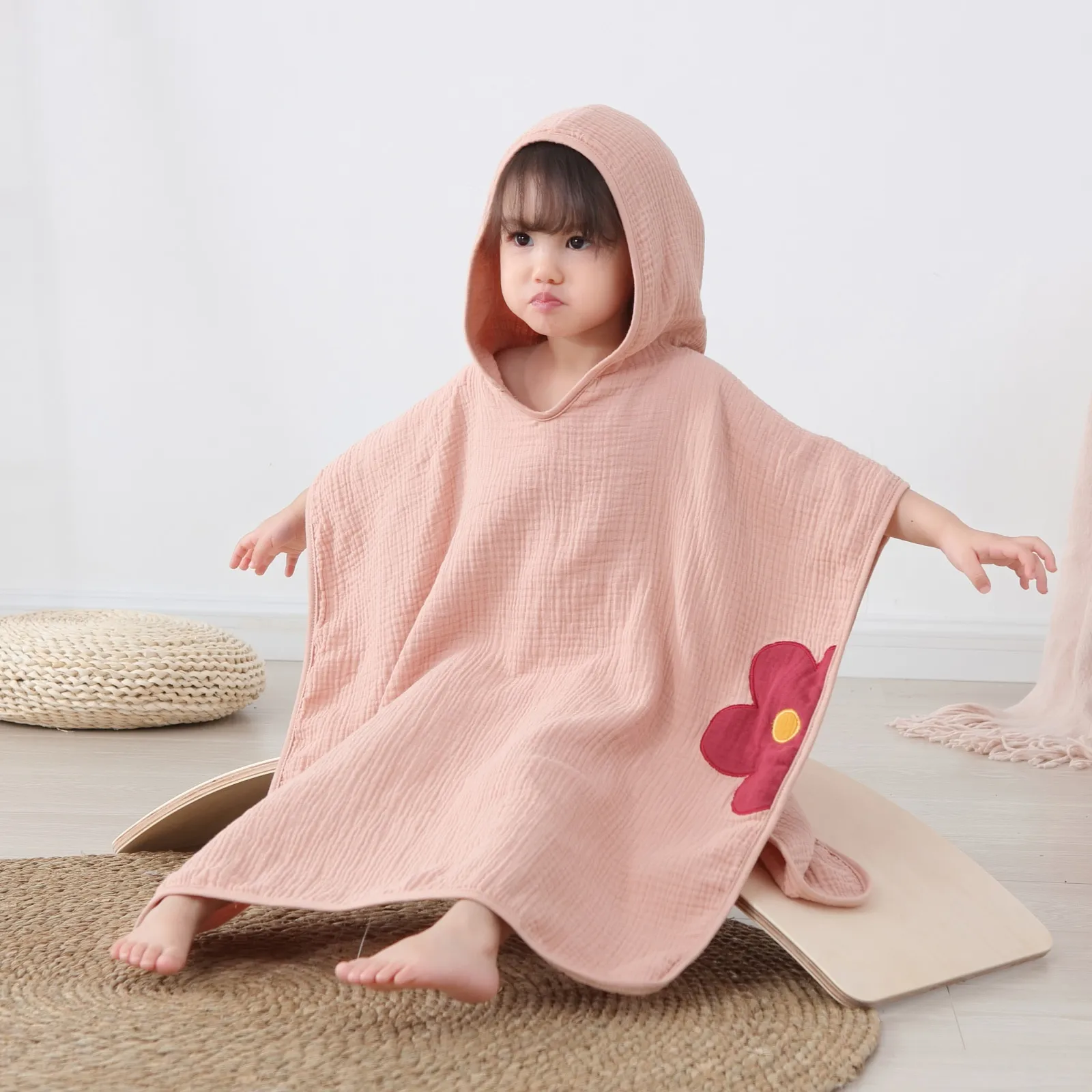Cotton Gauze Children Can Wear Hooded Bath